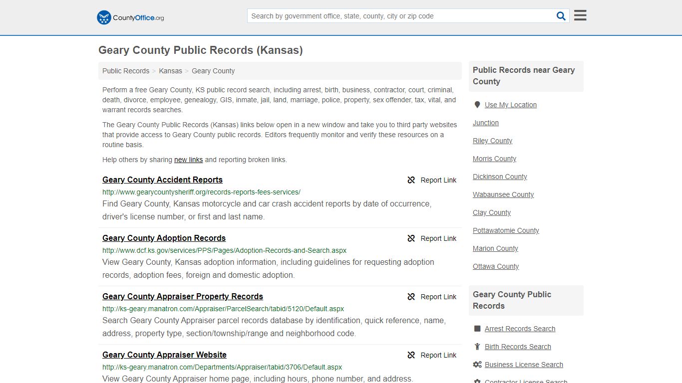 Public Records - Geary County, KS (Business, Criminal, GIS ...